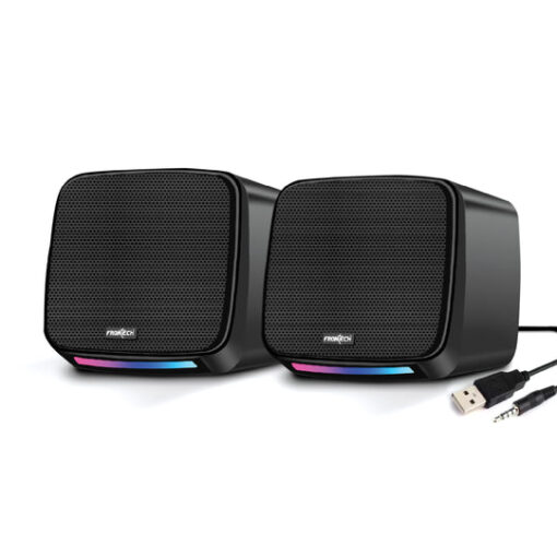 2.0 USB Speakers with RGB Lights | 3W x 2 Drivers | AUX Connectivity (SPK-0007) - Image 3