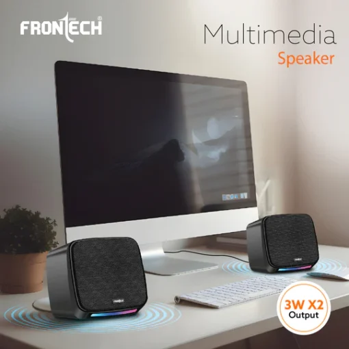 2.0 USB Speakers with RGB Lights | 3W x 2 Drivers | AUX Connectivity (SPK-0007) - Image 2